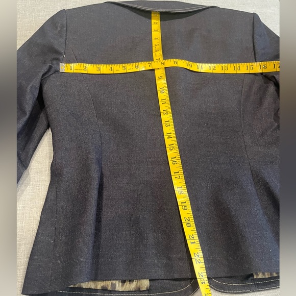 LE SUIT Three-quarter Sleeve Hourglass Blazer in Charcoal Grey, size 6 - Picture 11 of 13